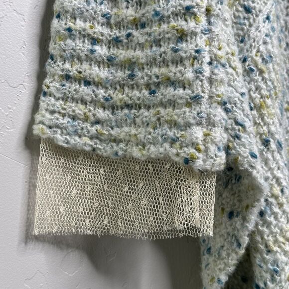 Aratta Silent Journey Open Front Cable Knit Cardigan Size L Large Lace Cuffs - Picture 12 of 16